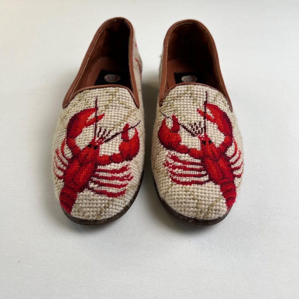 *FIRM PRICE* By Paige Lobster Needlepoint Loafers - Picture 3 of 12
